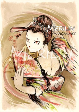 Mangakunst_Dancing Geisha